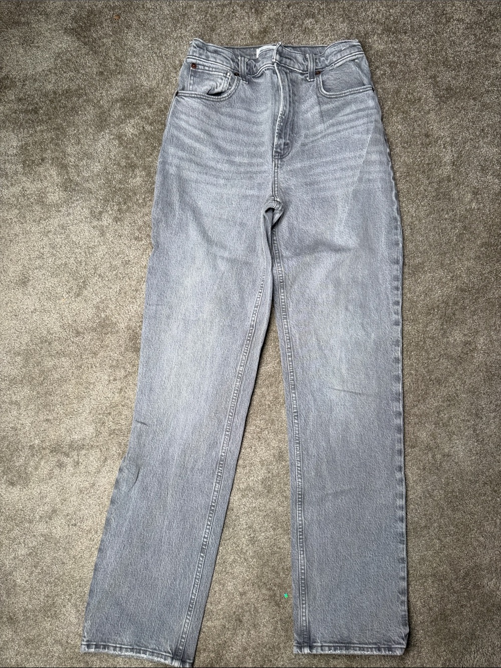 Abercrombie 4L High-Rise Straight Leg Women’s Jeans - Light Gray